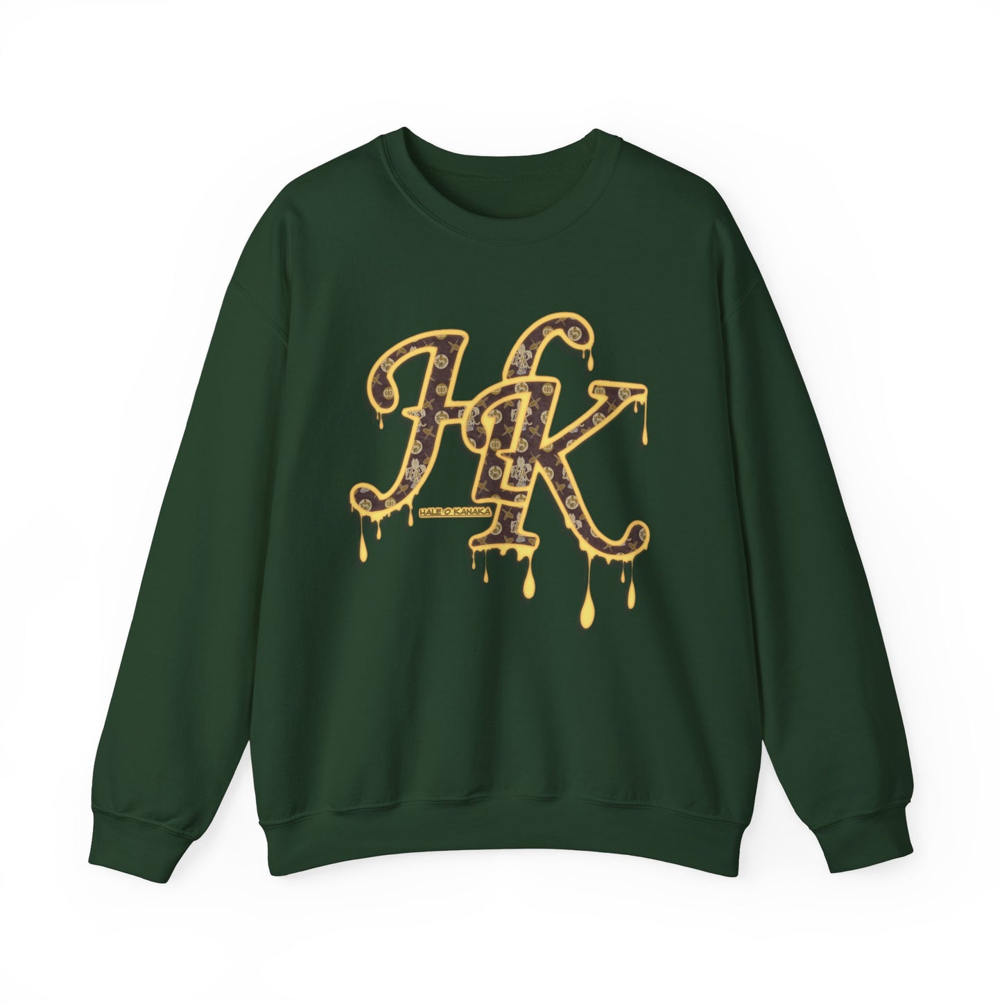 Hale O Kanaka - Da Drip Gold - MHK - Unisex Heavy Blend™ Crewneck Sweatshirt