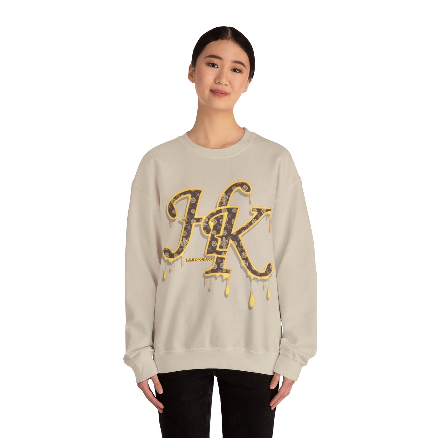 Hale O Kanaka - Da Drip Gold - MHK - Unisex Heavy Blend™ Crewneck Sweatshirt