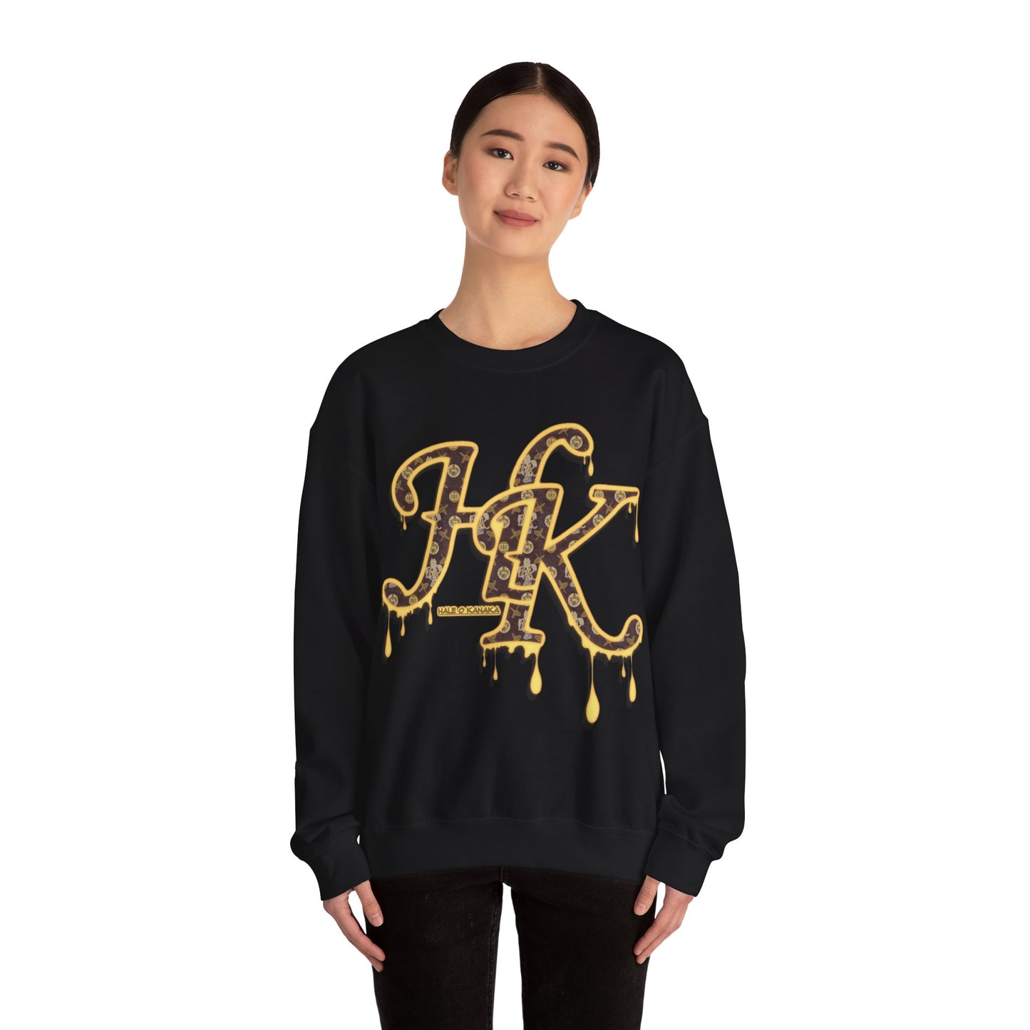 Hale O Kanaka - Da Drip Gold - MHK - Unisex Heavy Blend™ Crewneck Sweatshirt