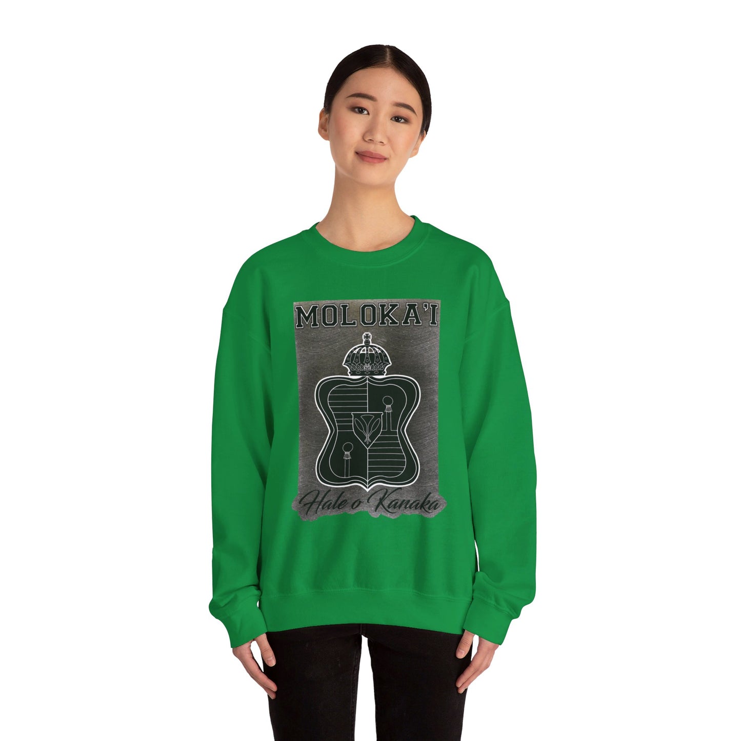 Hale O Kanaka - Crest - Moloka’i - Unisex Heavy Blend™ Crewneck Sweatshirt