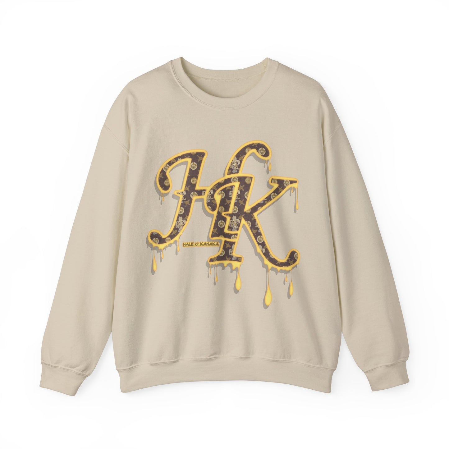 Hale O Kanaka - Da Drip Gold - MHK - Unisex Heavy Blend™ Crewneck Sweatshirt