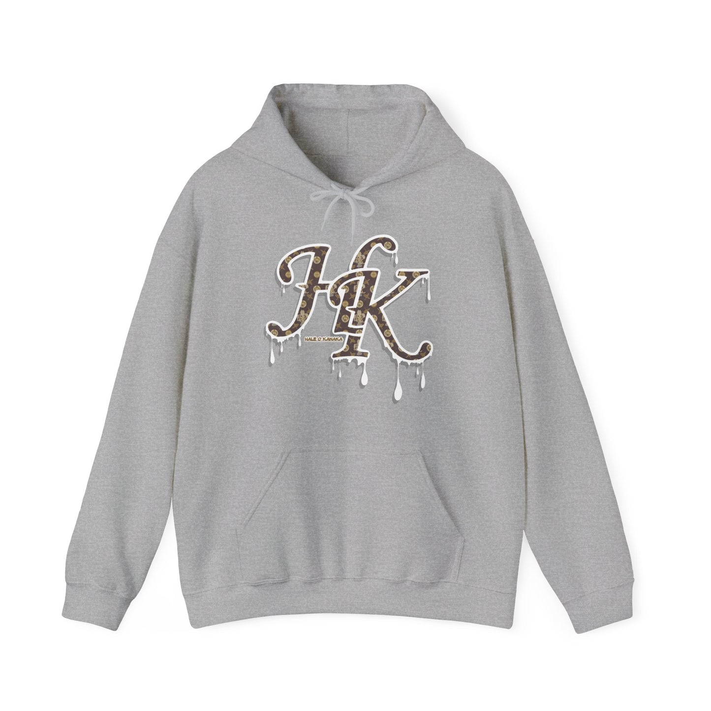 Hale O Kanaka - Da Drip White - MHK - Unisex Heavy Blend™ Hooded Sweatshirt