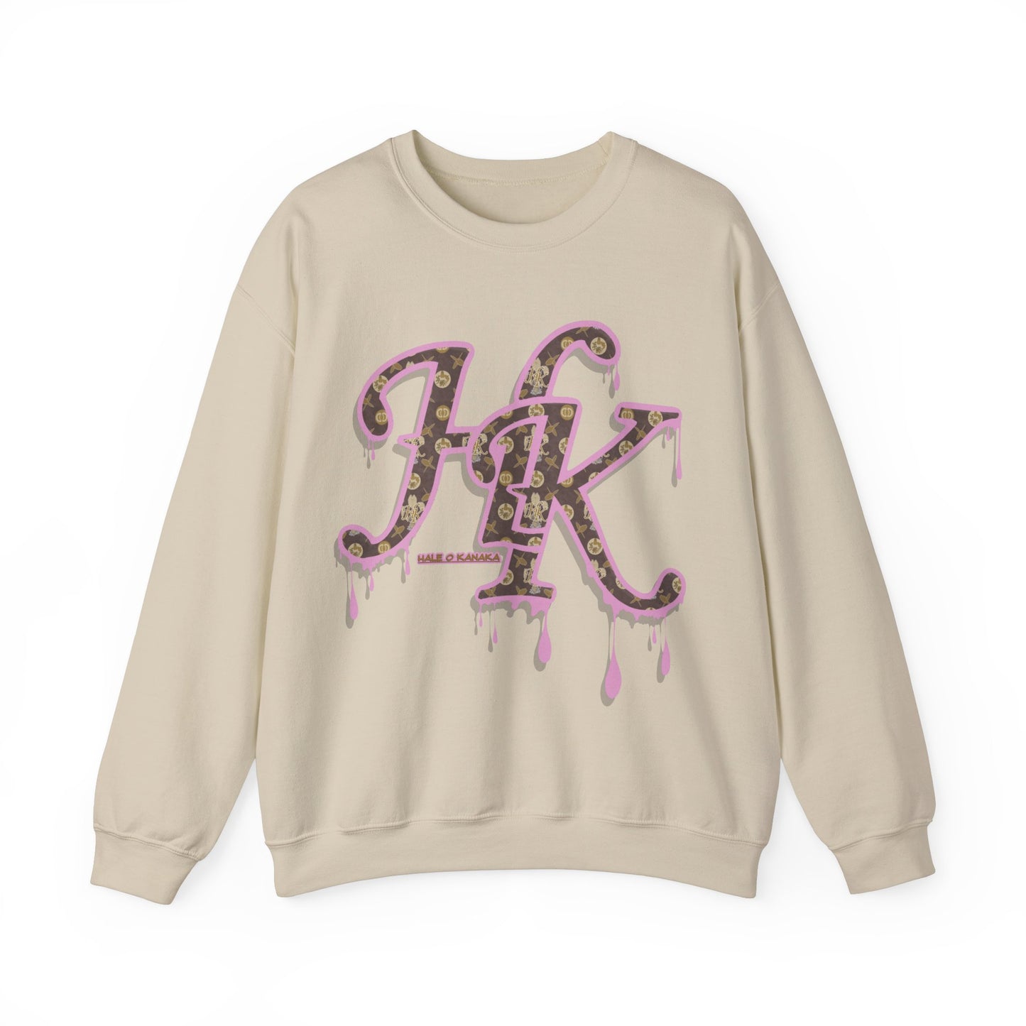 Hale O Kanaka - Da Drip Pink - MHK - Unisex Heavy Blend™ Crewneck Sweatshirt