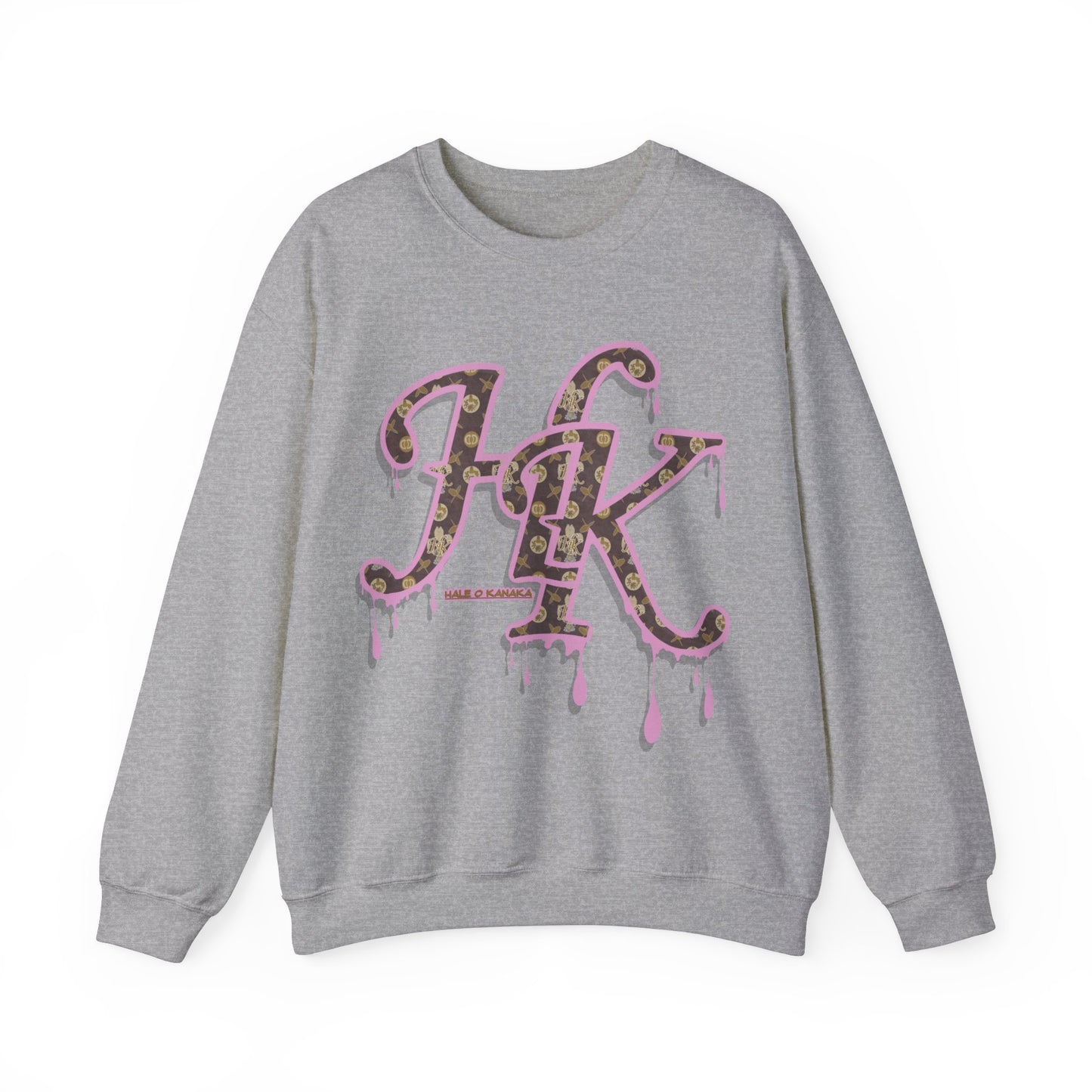 Hale O Kanaka - Da Drip Pink - MHK - Unisex Heavy Blend™ Crewneck Sweatshirt