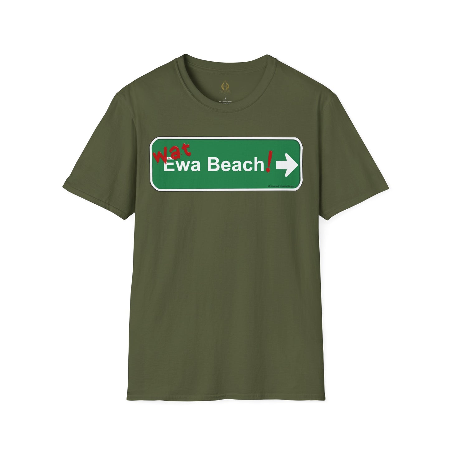 Wat Ewa Beach street sign - Unisex Softstyle T-Shirt