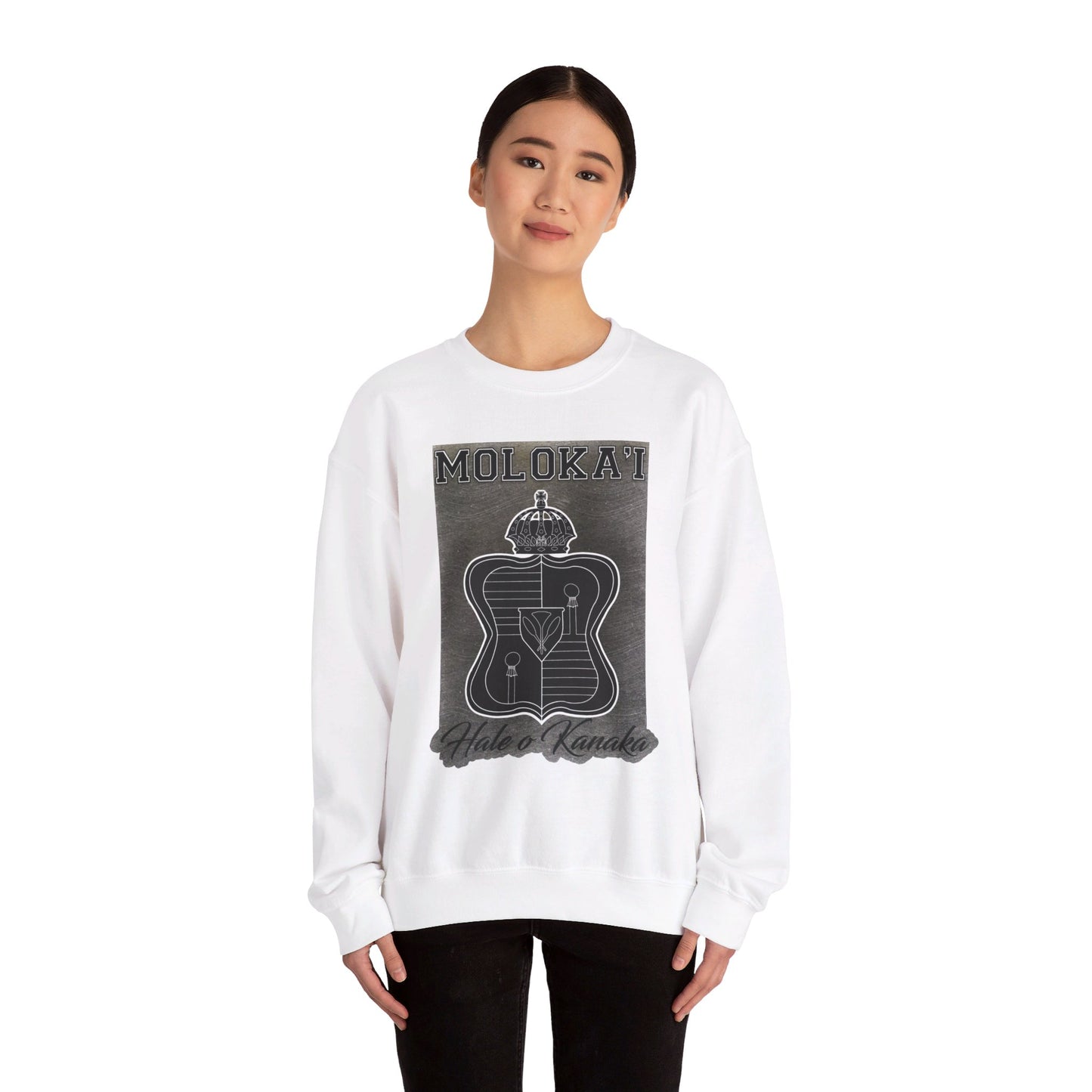 Hale O Kanaka - Crest - Moloka’i - Unisex Heavy Blend™ Crewneck Sweatshirt