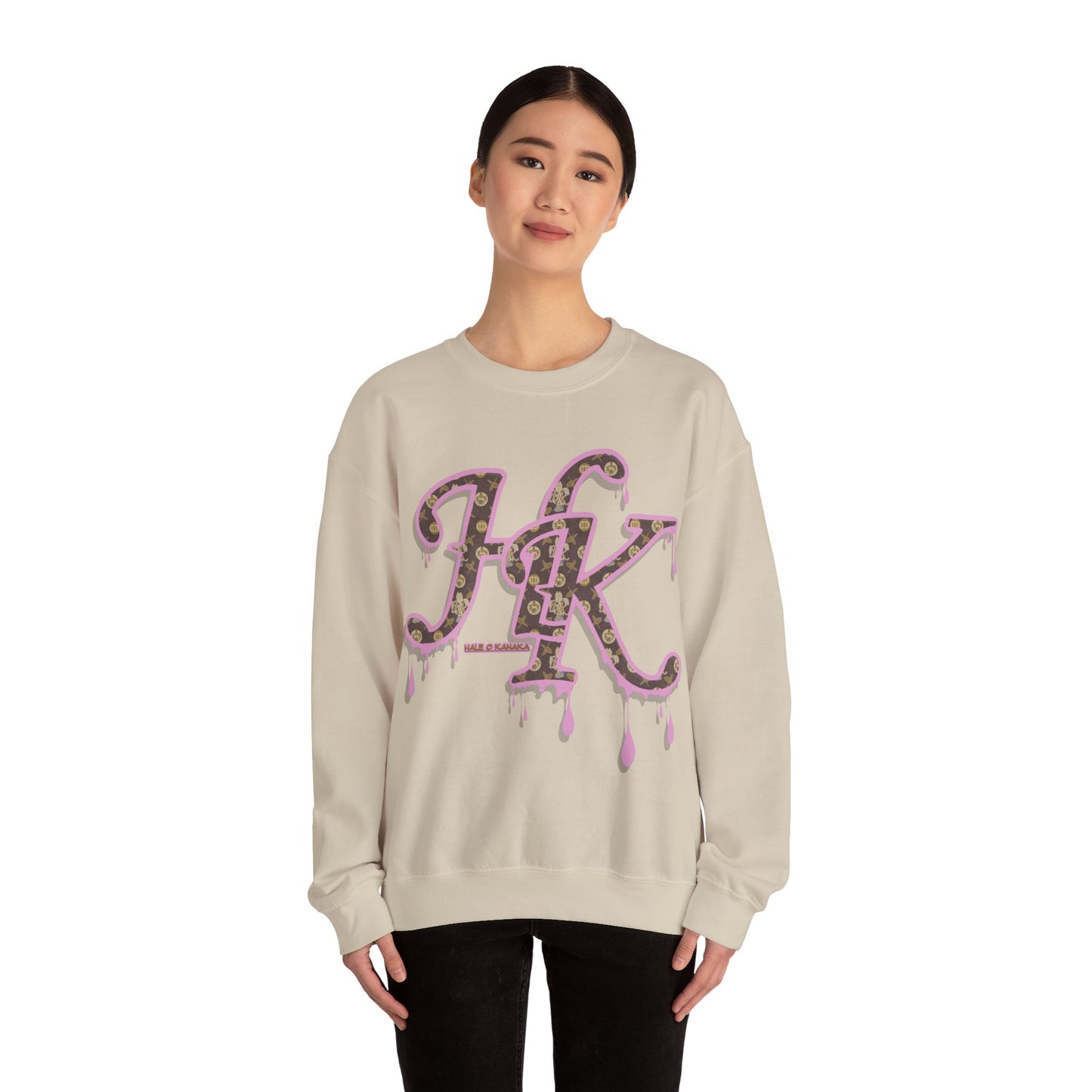 Hale O Kanaka - Da Drip Pink - MHK - Unisex Heavy Blend™ Crewneck Sweatshirt