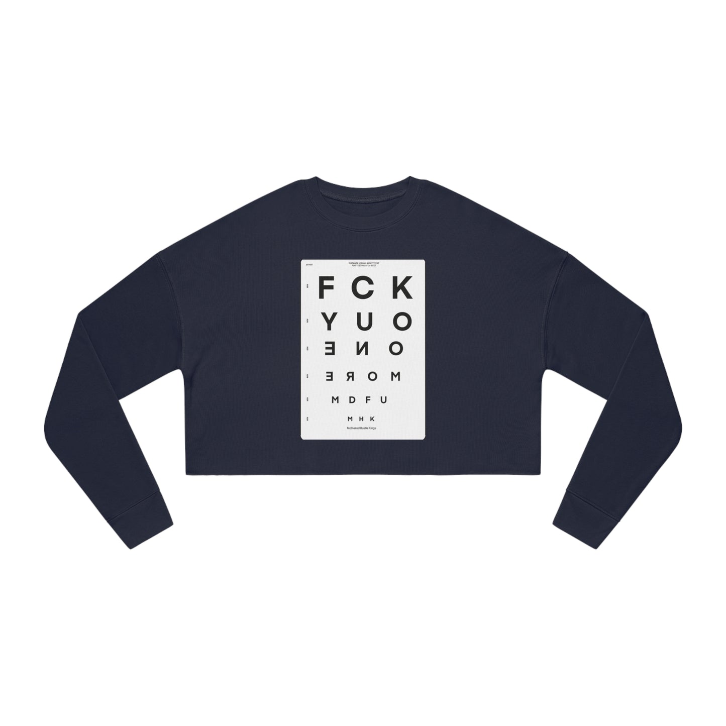 MHK - FU1MORE - SEEING EYE CHART - MDFU - Women's Cropped Sweatshirt