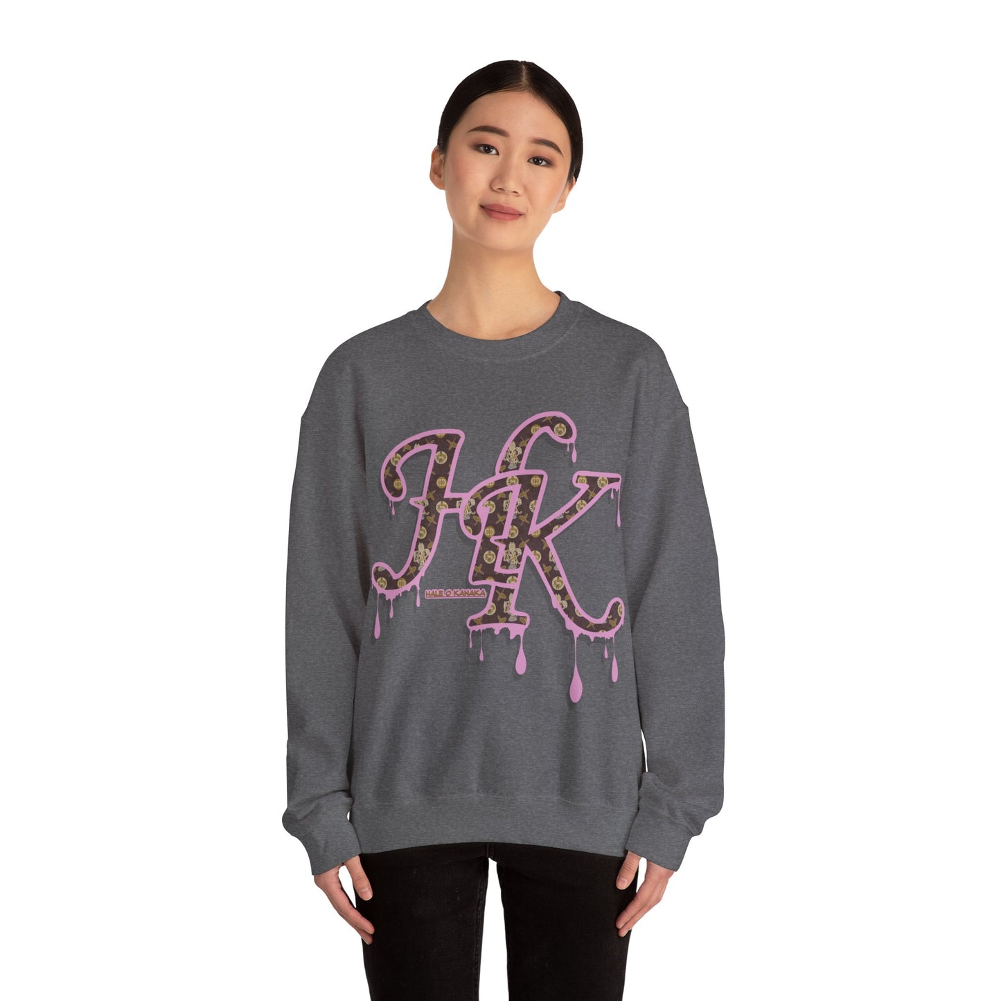 Hale O Kanaka - Da Drip Pink - MHK - Unisex Heavy Blend™ Crewneck Sweatshirt