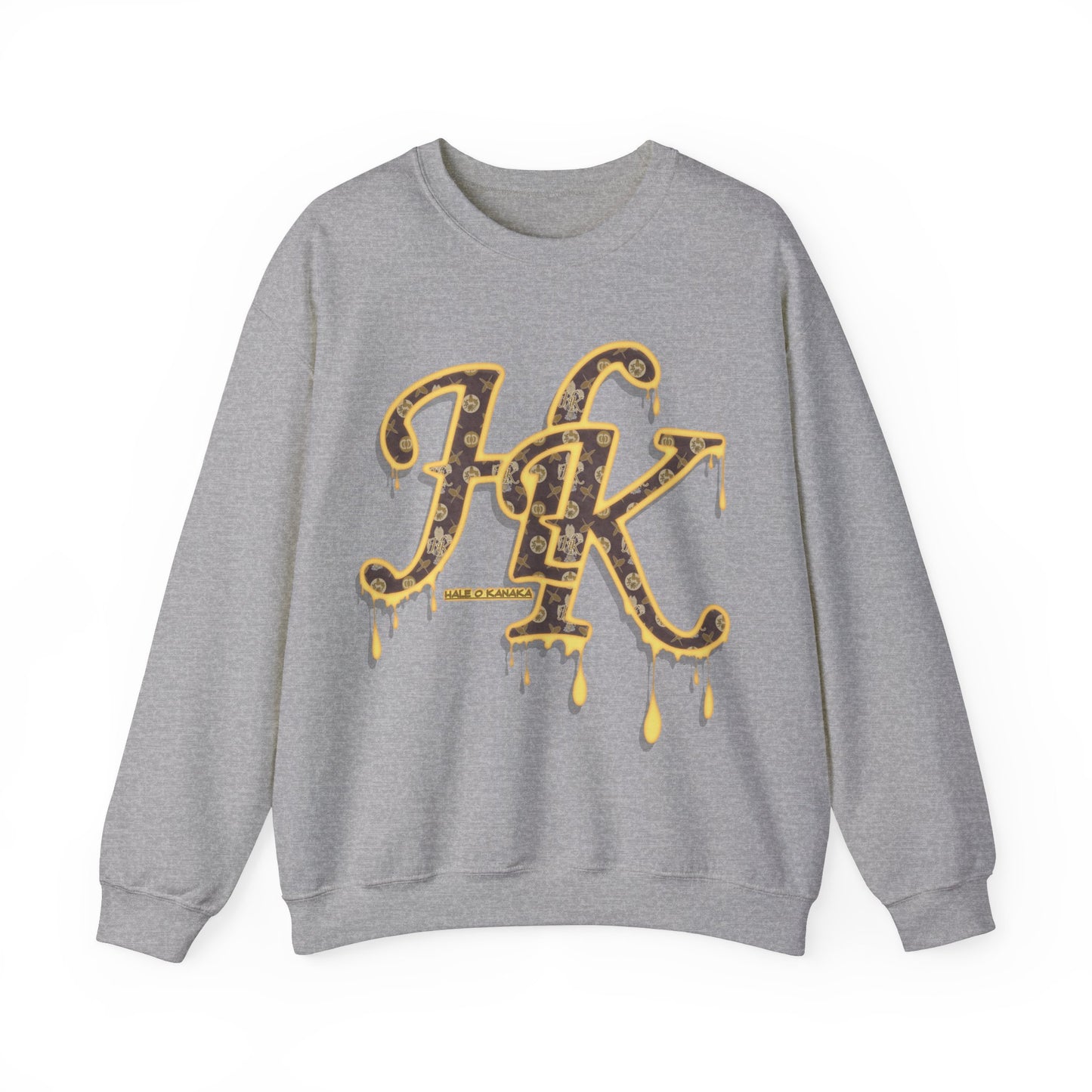 Hale O Kanaka - Da Drip Gold - MHK - Unisex Heavy Blend™ Crewneck Sweatshirt