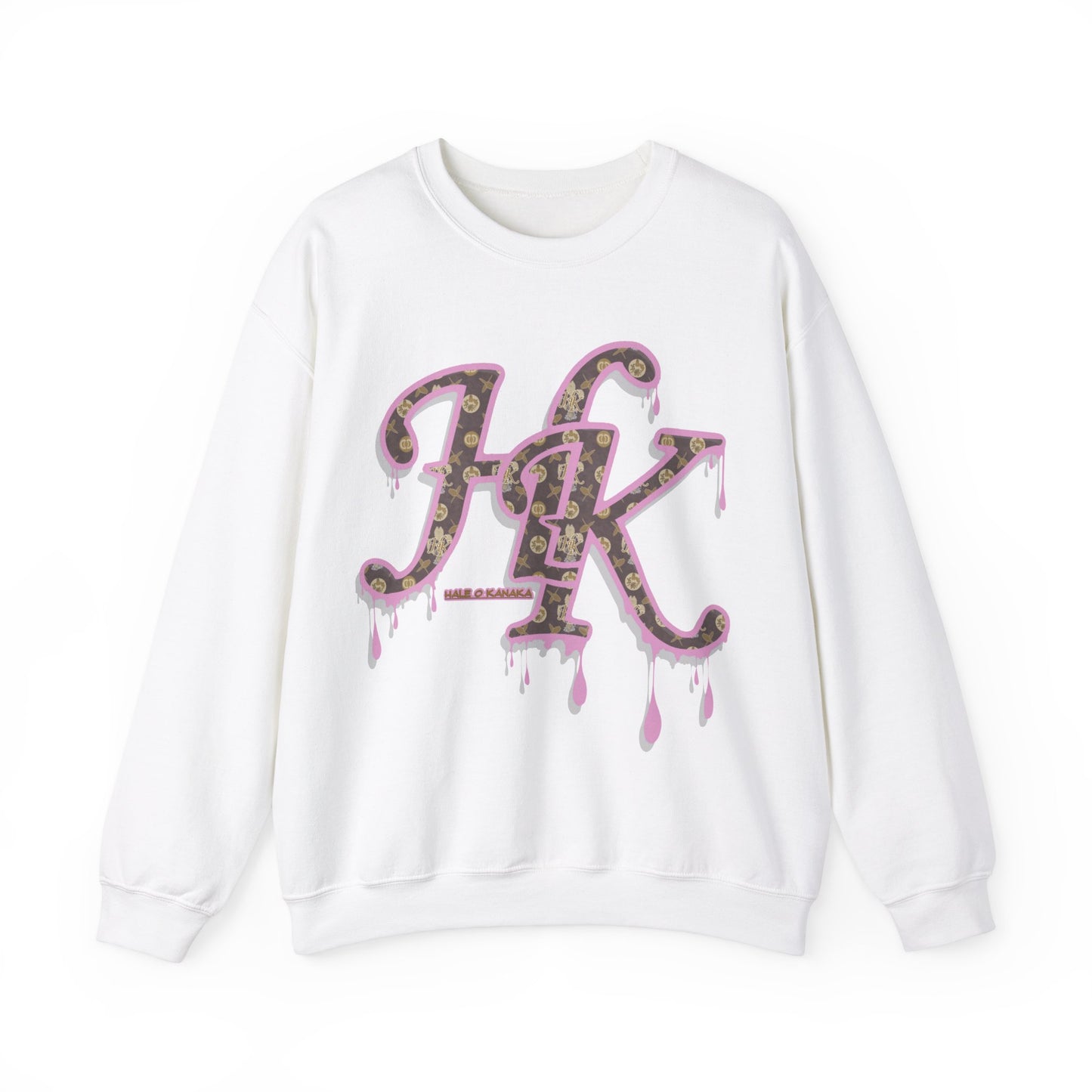 Hale O Kanaka - Da Drip Pink - MHK - Unisex Heavy Blend™ Crewneck Sweatshirt