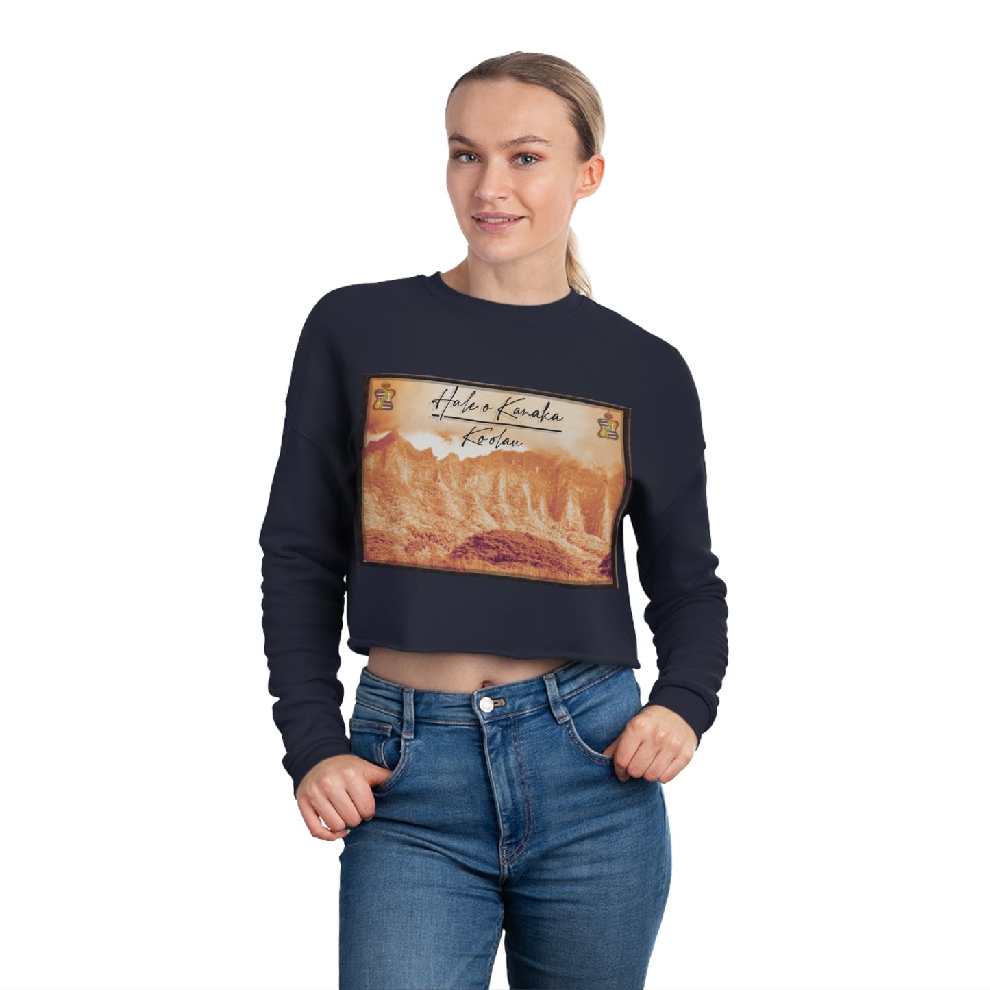 Hale O Kanaka - OG Āina O’ahu Ko’olau - MHK -Women's Cropped Sweatshirt