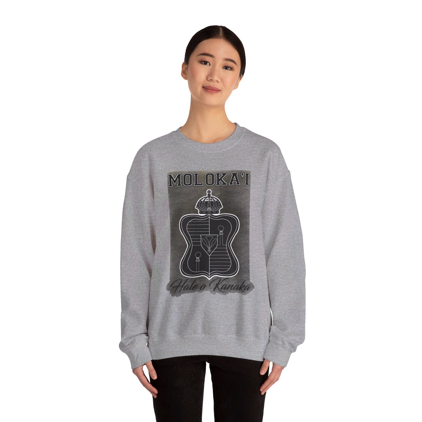 Hale O Kanaka - Crest - Moloka’i - Unisex Heavy Blend™ Crewneck Sweatshirt