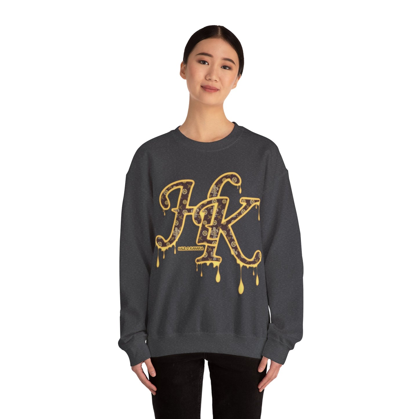 Hale O Kanaka - Da Drip Gold - MHK - Unisex Heavy Blend™ Crewneck Sweatshirt