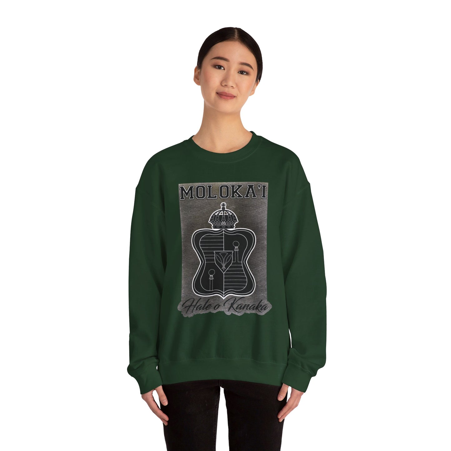 Hale O Kanaka - Crest - Moloka’i - Unisex Heavy Blend™ Crewneck Sweatshirt