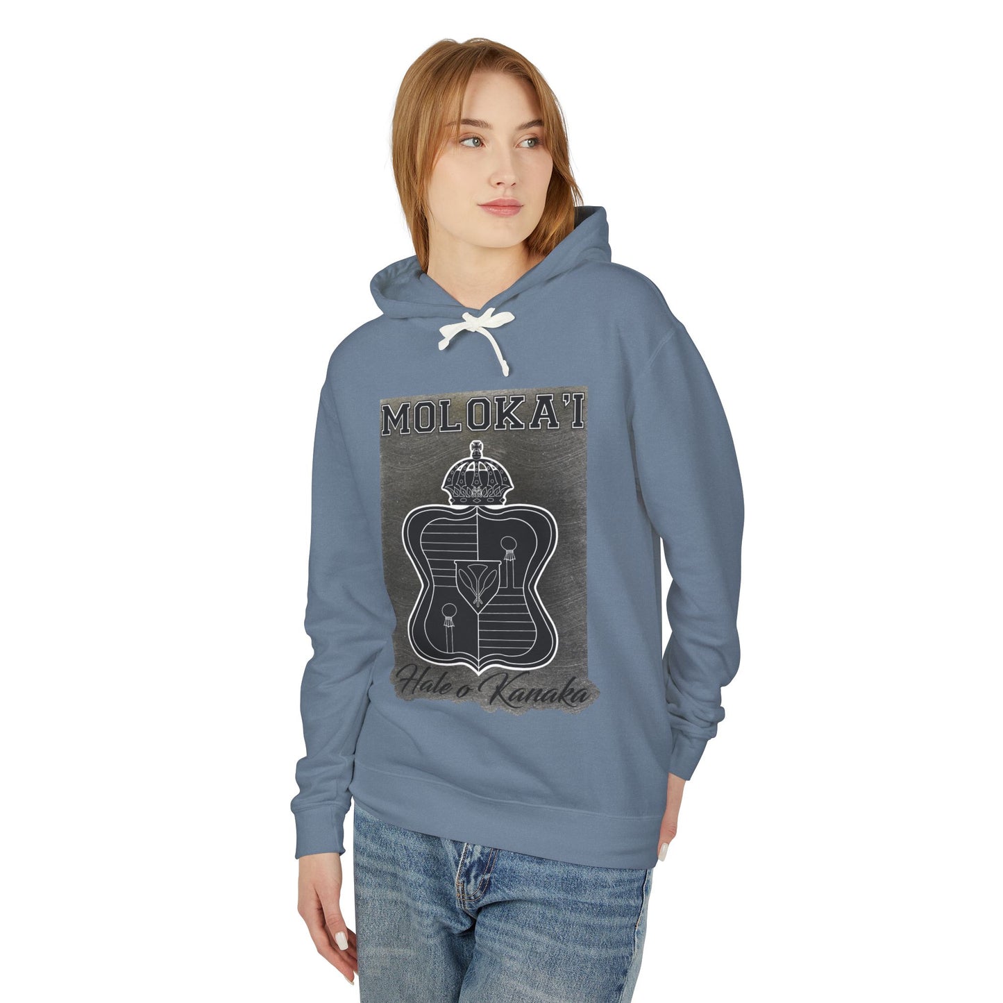 Unisex Lightweight Hooded Sweatshirt - Vintage Moloka’i Design