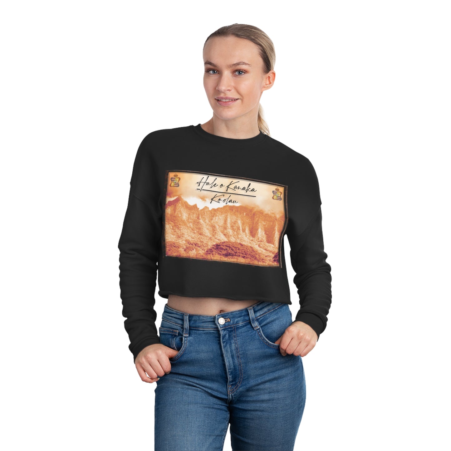 Hale O Kanaka - OG Āina O’ahu Ko’olau - MHK -Women's Cropped Sweatshirt