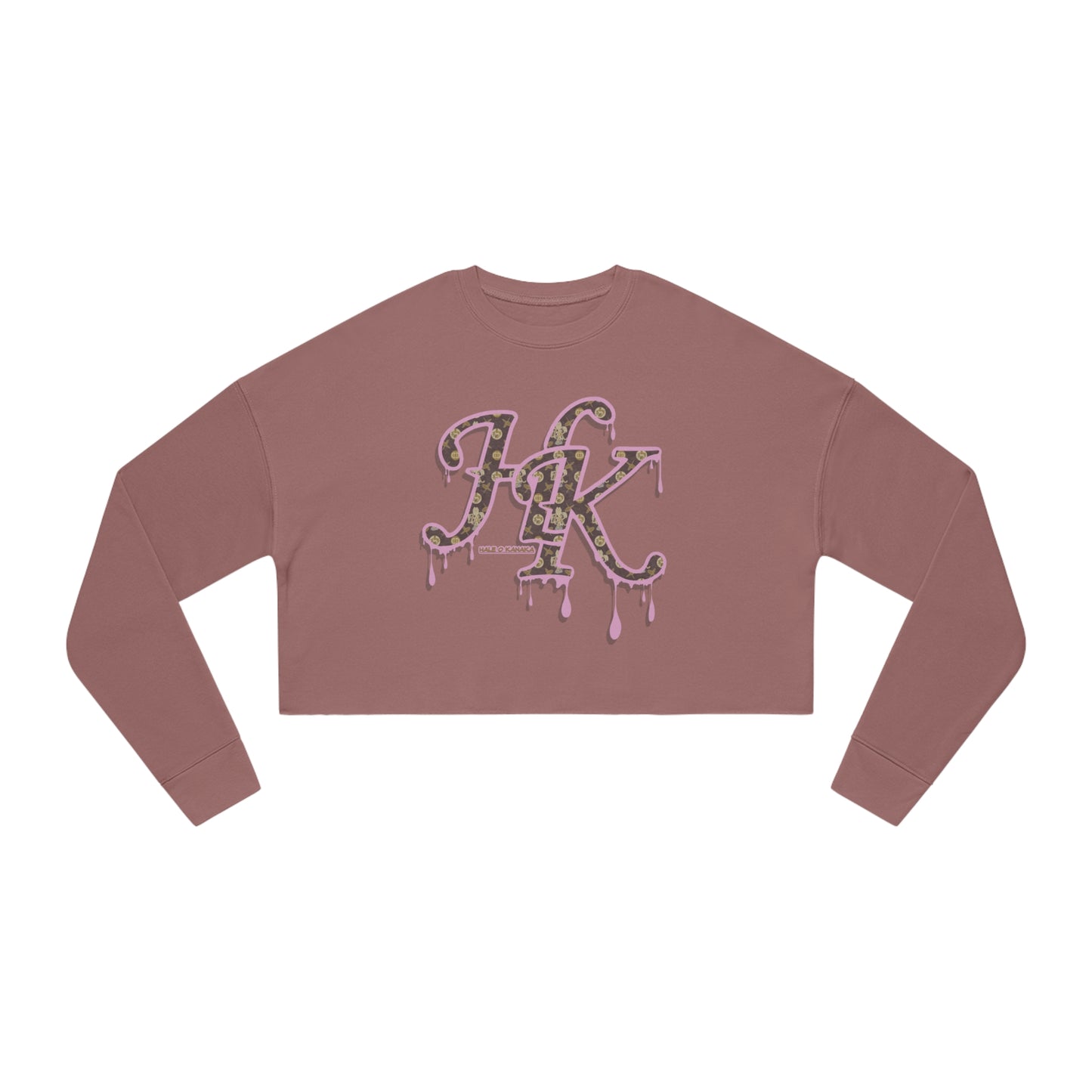 Hale O Kanaka -  Da Drip Pink - Women's Cropped Sweatshirt