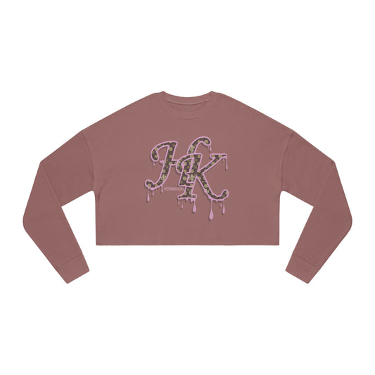 Hale O Kanaka -  Da Drip Pink - Women's Cropped Sweatshirt