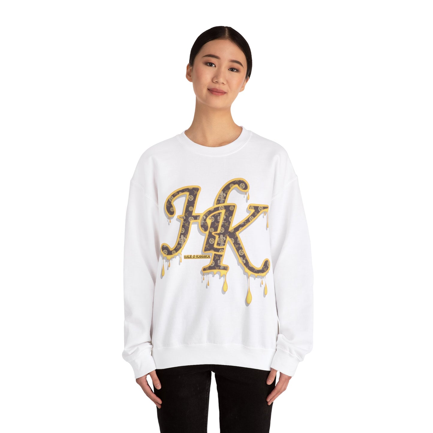 Hale O Kanaka - Da Drip Gold - MHK - Unisex Heavy Blend™ Crewneck Sweatshirt