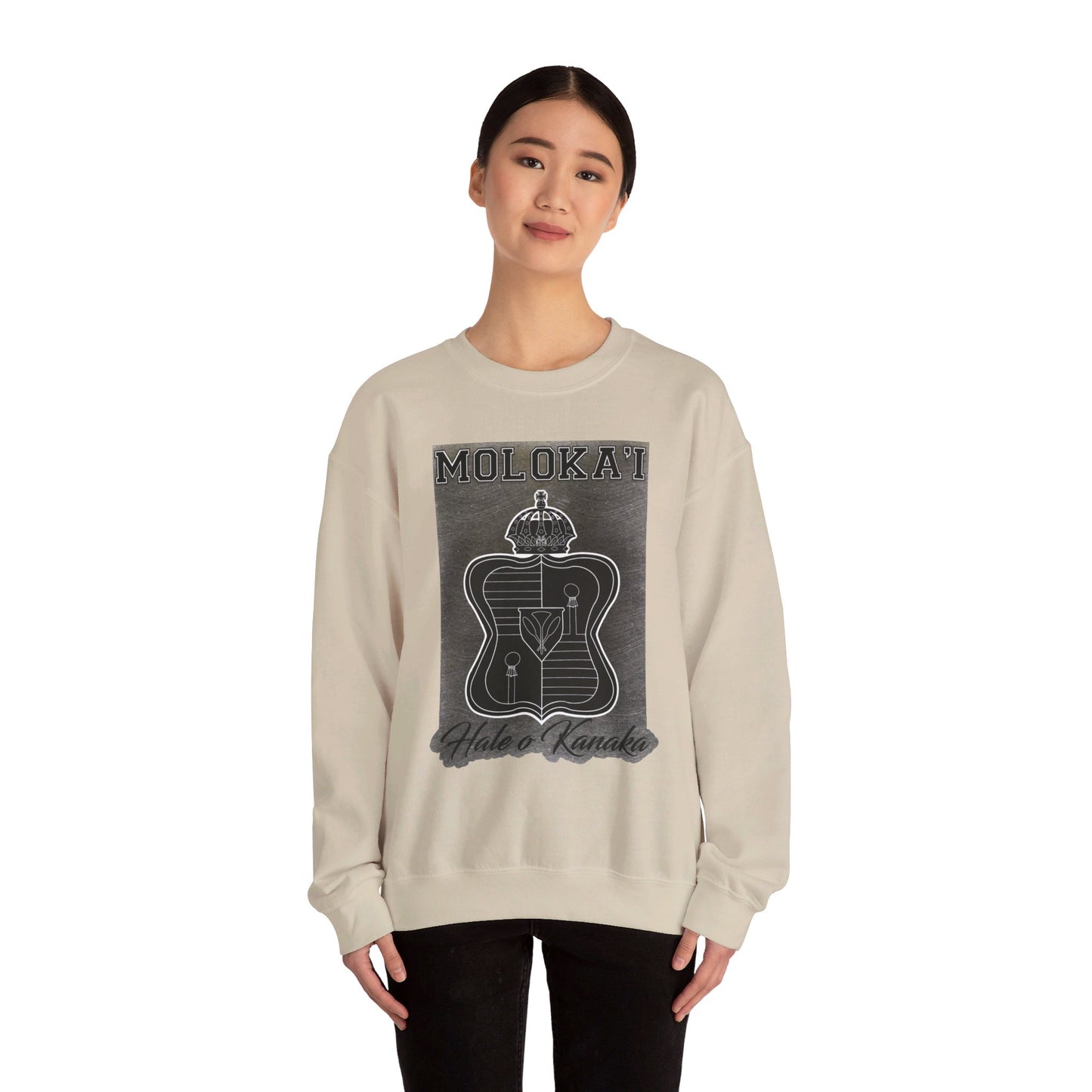 Hale O Kanaka - Crest - Moloka’i - Unisex Heavy Blend™ Crewneck Sweatshirt