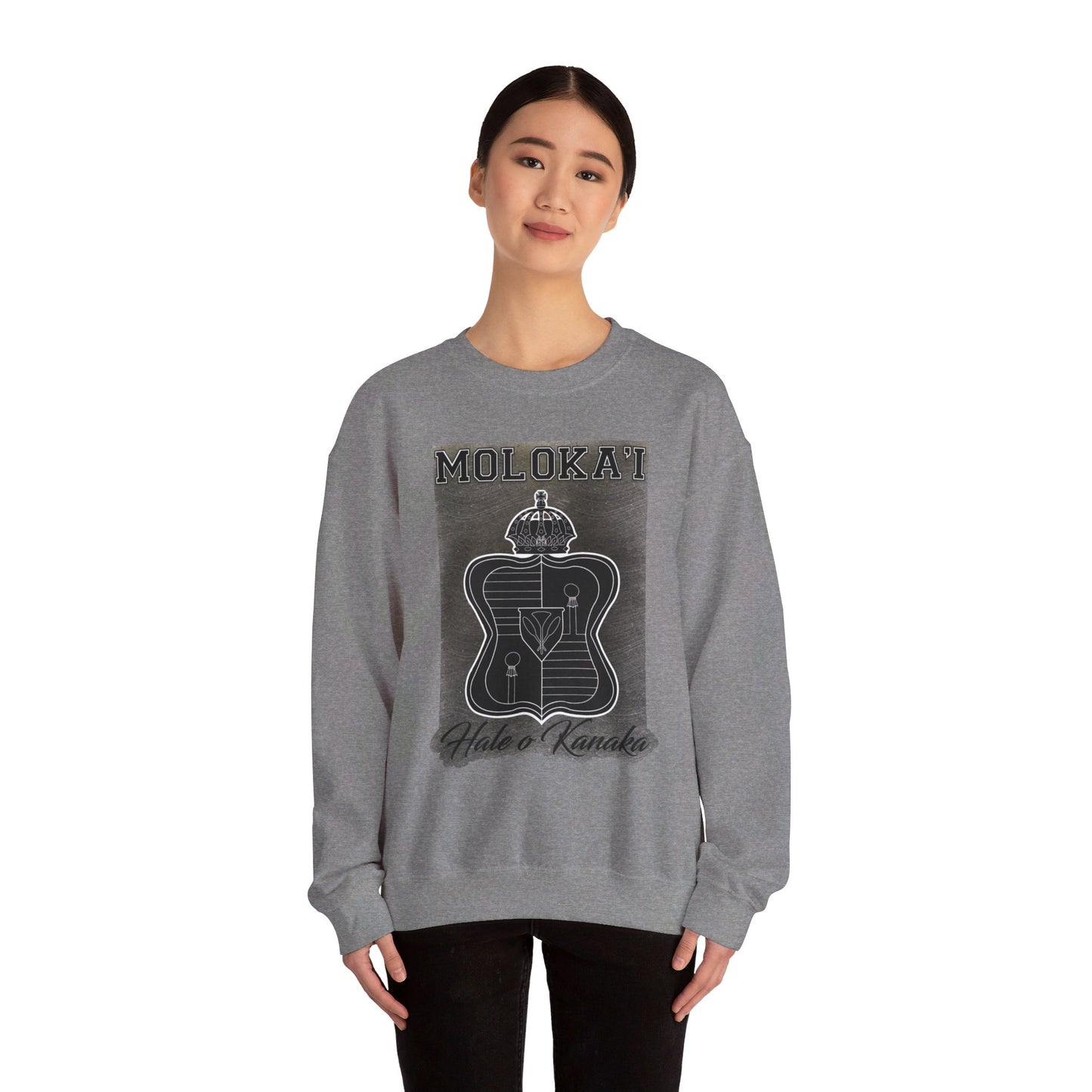 Hale O Kanaka - Crest - Moloka’i - Unisex Heavy Blend™ Crewneck Sweatshirt