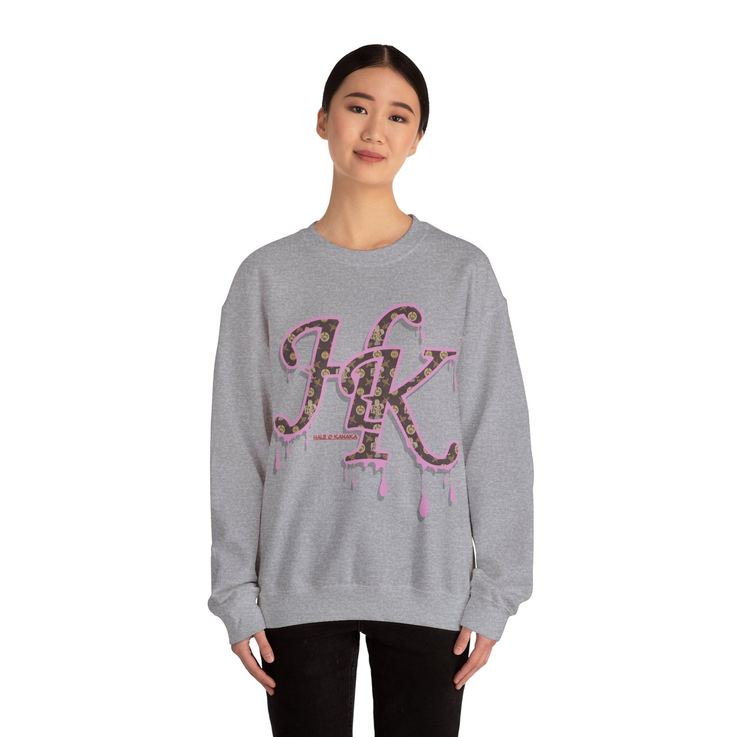 Hale O Kanaka - Da Drip Pink - MHK - Unisex Heavy Blend™ Crewneck Sweatshirt