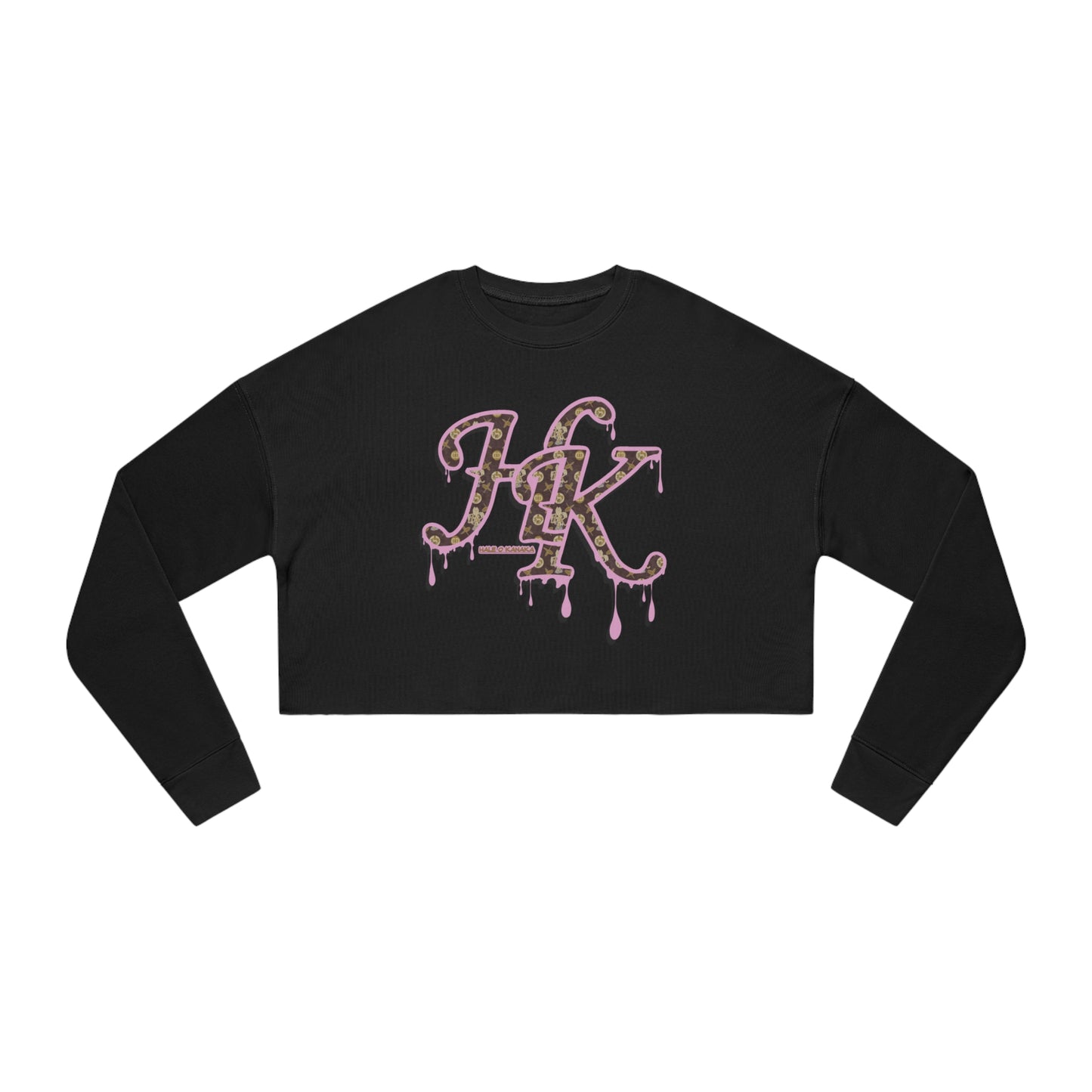 Hale O Kanaka -  Da Drip Pink - Women's Cropped Sweatshirt