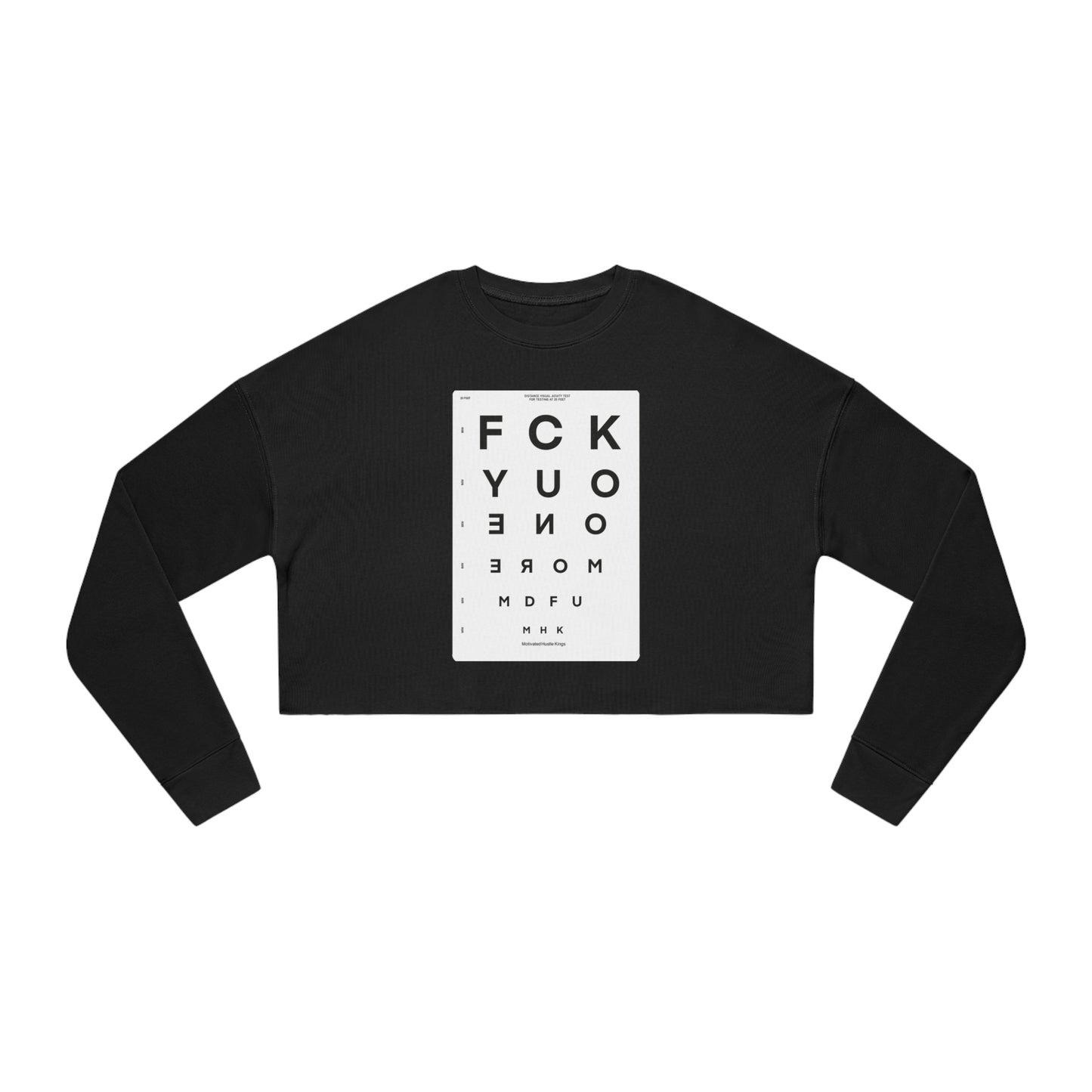 MHK - FU1MORE - SEEING EYE CHART - MDFU - Women's Cropped Sweatshirt