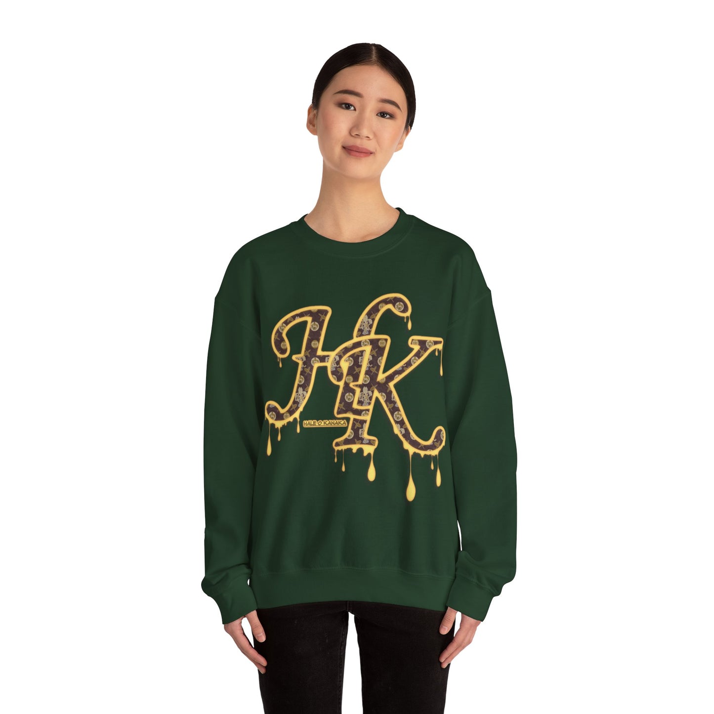 Hale O Kanaka - Da Drip Gold - MHK - Unisex Heavy Blend™ Crewneck Sweatshirt