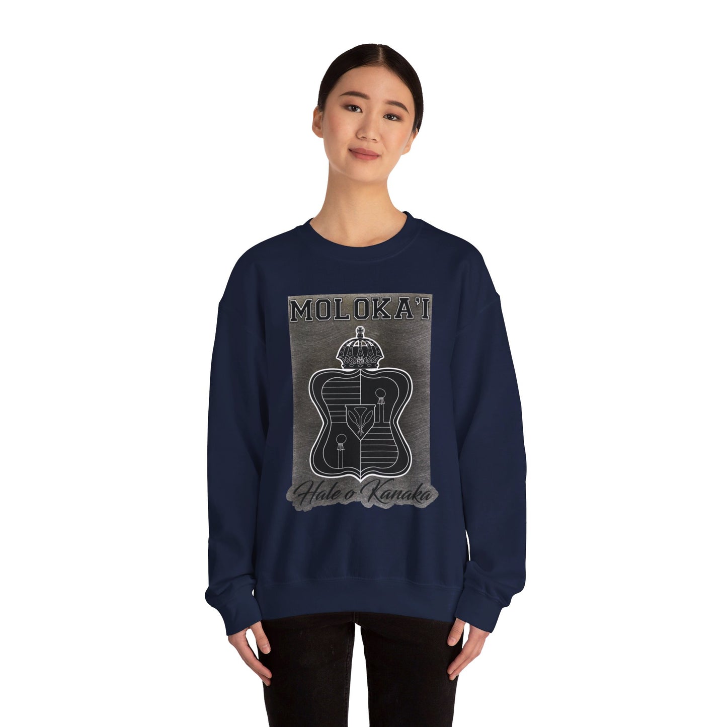 Hale O Kanaka - Crest - Moloka’i - Unisex Heavy Blend™ Crewneck Sweatshirt