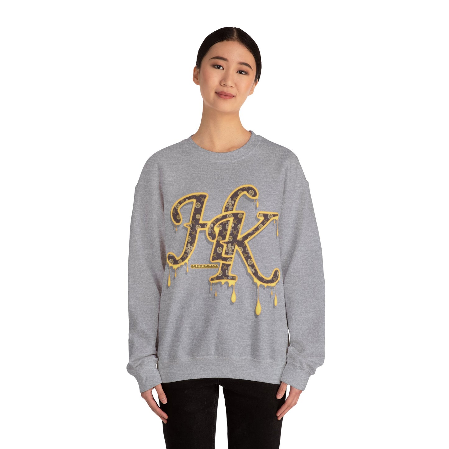 Hale O Kanaka - Da Drip Gold - MHK - Unisex Heavy Blend™ Crewneck Sweatshirt