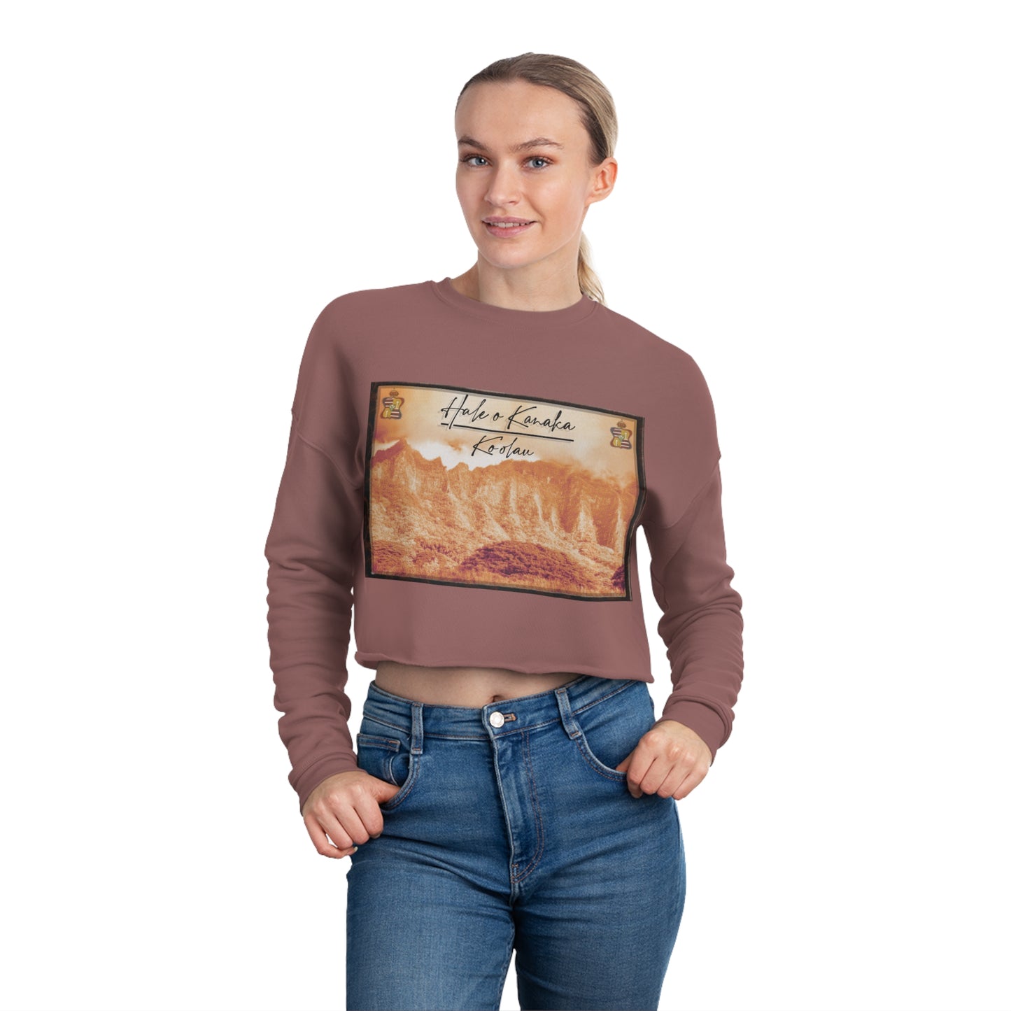 Hale O Kanaka - OG Āina O’ahu Ko’olau - MHK -Women's Cropped Sweatshirt