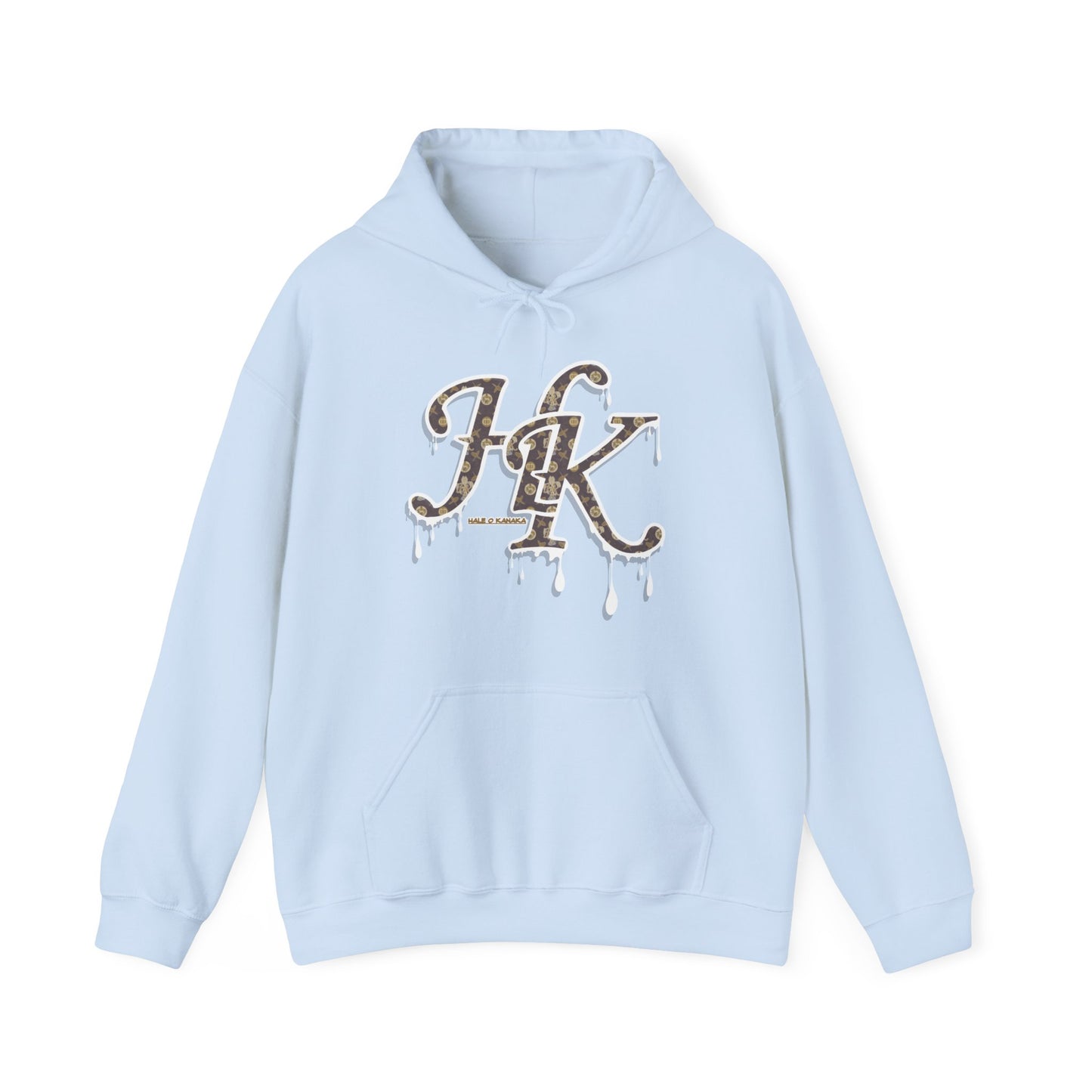 Hale O Kanaka - Da Drip White - MHK - Unisex Heavy Blend™ Hooded Sweatshirt